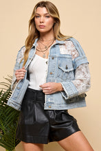 Load image into Gallery viewer, 6488- Lace Denim Jacket
