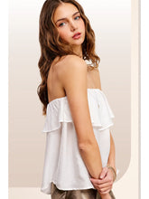 Load image into Gallery viewer, 6143- Off Shoulder Ruffle Detail Tube Top-WHITE

