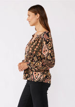 Load image into Gallery viewer, 5439-Long Sleeve Split Neck Raglan Blouse-MULTI
