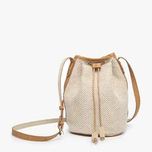 Load image into Gallery viewer, JEN &amp; CO Augusta Woven Bucket Bag w/ Vegan Leather Trim
