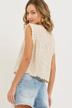 Load image into Gallery viewer, 6030-Cotton Gauze Floral Embroidery Crochet Boho Top
