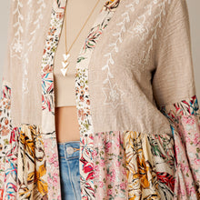 Load image into Gallery viewer, 5948-Boho Floral Embroidered Lace Trim Cardigan
