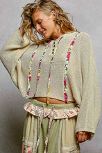 Load image into Gallery viewer, 5808- POLFull Sleeve Solid Thin Sweater Hoodie -NATURAL
