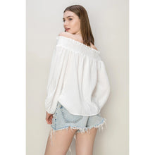 Load image into Gallery viewer, 4322-Gauze Off-The-Shoulder Top-WHITE
