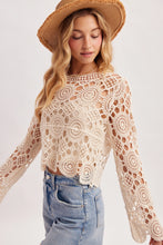 Load image into Gallery viewer, 6360- Open-Work Crochet Knit Cropped Top
