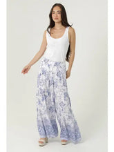 Load image into Gallery viewer, 6248-  Floral Print Wide Leg Tiered Pants-IV/BLUE

