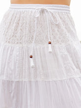 Load image into Gallery viewer, 4065-Long Tiered Women Skirt in Schiffli, Lined with Two Pocket
