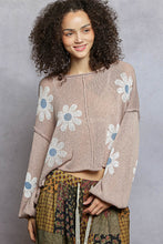 Load image into Gallery viewer, 5800-POL Balloon Sleeve Floral Print Thin Sweater-ROSE TAUPE
