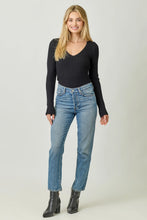 Load image into Gallery viewer, 5770-Plunging V-Neck Sweater Top-BLACK
