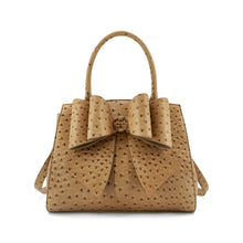 Load image into Gallery viewer, 6537- Colette Bowtie Ostrich Women's Crossbody Bag-BEIGE
