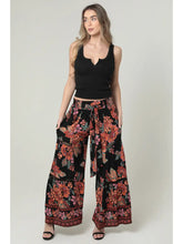 Load image into Gallery viewer, 5705-Wide Leg Lace Inserts Tie Waist Pants
