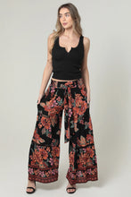 Load image into Gallery viewer, 5705-Wide Leg Lace Inserts Tie Waist Pants
