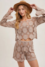 Load image into Gallery viewer, 5087-Crochet Drawstring Shorts-BIRCH
