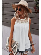 Load image into Gallery viewer, 4338-Crew Neck Lace Solid Loose Fit Top-WHITE
