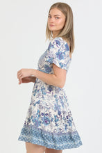 Load image into Gallery viewer, 5102-V Neck Twist Front Cut Out Dress-BLUE

