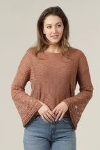 Load image into Gallery viewer, 6600- Light Weight Flare Bell Slit Sleeve Pullover-CLAY
