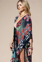 Load image into Gallery viewer, 6499- Midnight Mosaic Viscose Kimono
