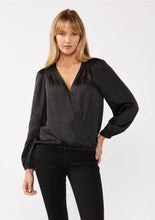Load image into Gallery viewer, 5441-V-Neck Raglan Sleeve Top-BLACK
