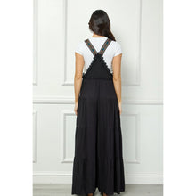 Load image into Gallery viewer, 5351-Embroidered Strap Flowy Jumpsuit-BLACK
