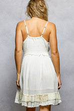 Load image into Gallery viewer, 5964-V-Neck Smocked Waist Sleeveless Short Dress-CREAM
