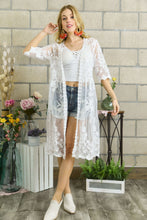 Load image into Gallery viewer, 4149-Lace Crochet Kimono-White
