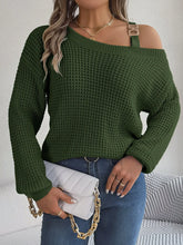 Load image into Gallery viewer, 5596-ONE SHOULDER Sleeve Sweater-GREEN
