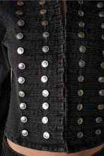 Load image into Gallery viewer, 6524- Western Military Button Twill Jacket-BLACK

