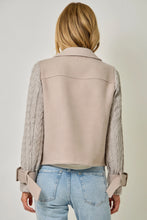 Load image into Gallery viewer, 6703- Tassel Fringe Mixed Media Moto Jacket

