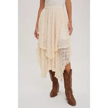 Load image into Gallery viewer, 6317- Lace Tier Midi Skirt-IVORY
