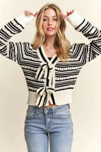 Load image into Gallery viewer, 4697-Bow Tie Stripe Sweater Top
