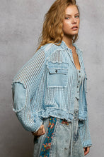 Load image into Gallery viewer, 5797- POL  Button Down Pocket Front Hoodie-BLUE
