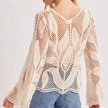 Load image into Gallery viewer, 6125- Scalloped Hem Crochet Top
