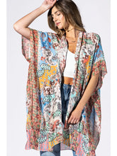 Load image into Gallery viewer, 6225- Botanical Mosaic Kimono-MULTI
