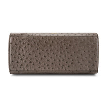 Load image into Gallery viewer, 6541- Elodie Embossed Bow Top Handle Purse – Grey Ostrich
