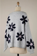Load image into Gallery viewer, 4630-Daisy Flower Frint Sweater-GREY
