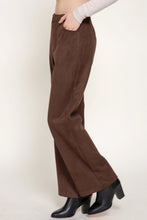 Load image into Gallery viewer, 6635- Straight Leg Faux Suede Pants-CHOCOLATE
