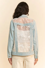 Load image into Gallery viewer, 5239-Embroidered Mesh Denim Jacket-WHITE LACE
