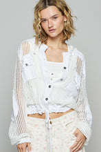 Load image into Gallery viewer, 5798- POL  Button Down Pocket Front Hoodie-WHITE

