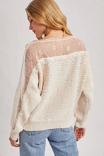 Load image into Gallery viewer, 6711- Boat Neck Lace Trimmed Knit Sweater -ECRU
