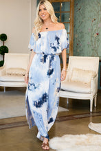 Load image into Gallery viewer, 4198-Tie-Dyed Off Shoulder Maxi Dress-BLUE
