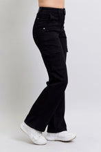 Load image into Gallery viewer, 5418-  JUDY BLUE HIGH WAIST CARGO WIDE-BLACK
