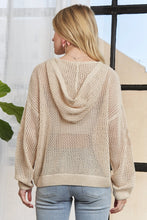 Load image into Gallery viewer, 5283-HOODIE Print Long Sleeves Sweater Top-OATMEAL
