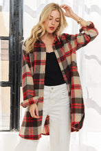 Load image into Gallery viewer, 5403-CHECK Flannel Shirt Jacket Long Sleeve-IV/RED

