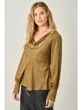 Load image into Gallery viewer, 5741-Cowl Neck Embellished Blouse-CAPPUCHINO
