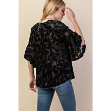 Load image into Gallery viewer, 5497-Velvet Ruffle Sleeve Knit Top-BLACK

