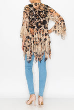 Load image into Gallery viewer, 5498-Classic All Lace Cardigan with Tiered Layers /LEOPARD
