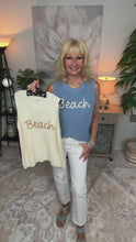 Load and play video in Gallery viewer, 5194-Round Neck Beach Sweater Tank Top - -BLUE
