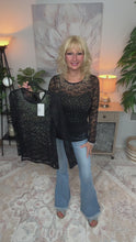 Load and play video in Gallery viewer, 5205-LACE SEE-THROUGH LONG-SLEEVE TOP-BLACK

