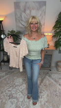 Load and play video in Gallery viewer, 5198-Smocked Top - -SAGE
