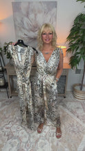 Load and play video in Gallery viewer, 5182-Surplice Wide Leg Jumpsuit With Belt-animal print
